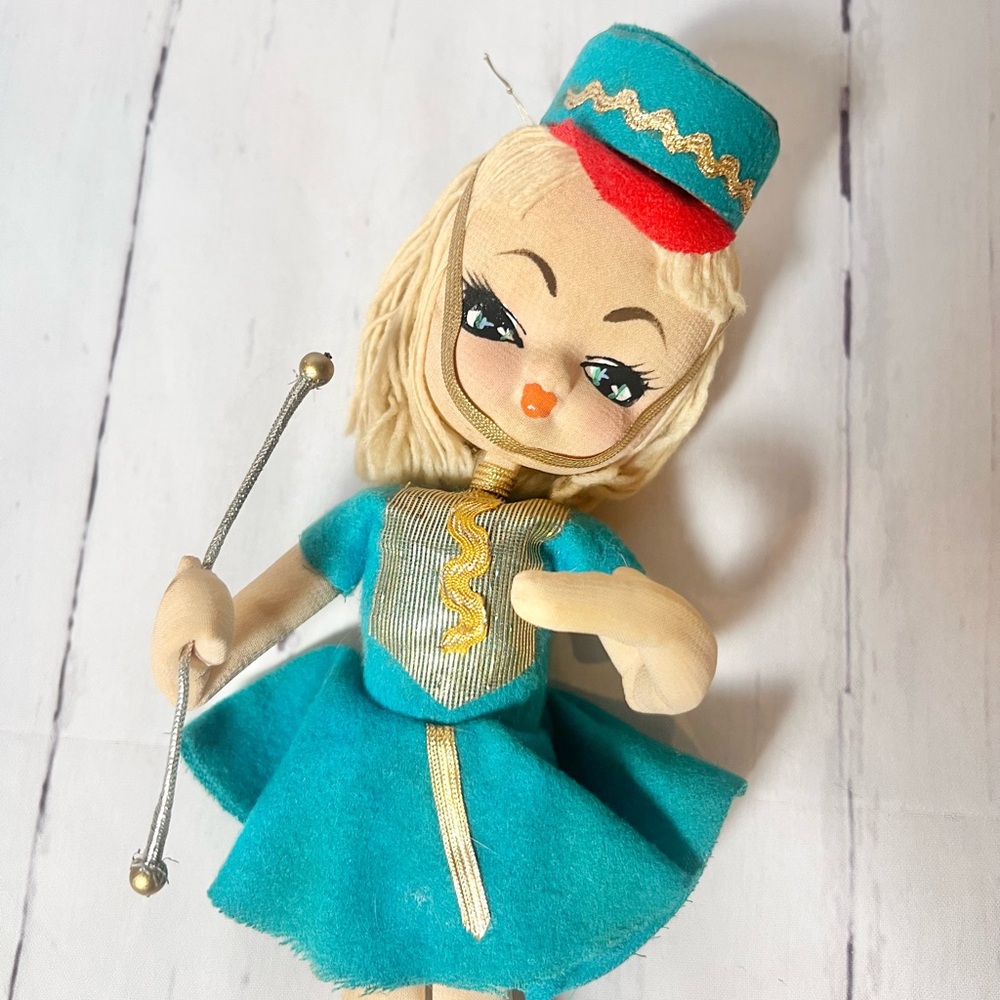 Vtg 1960s Big Eye Pose Doll | Kitsch Mod Baton Twirler Band Member 13"